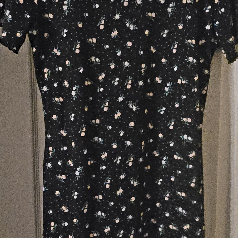 H&M Black Dress with Pink Floral Design